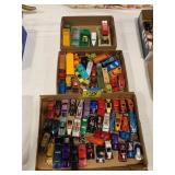 3 FLATS W/ LOOSE DIECAST CARS OF ALL KINDS