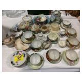 LARGE GROUP OF HAND PAINTED ANTIQUE CHINA