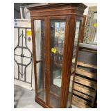 76' TALL CARVED WOOD TOP CURIO CABINET