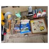 SHADOW BOX, GRASS SEED,BLUGHYER FLUID, BUCKET,