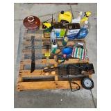 INSULATOR, CORN KNIFE, (2) SMALL STOOLS, TIRE