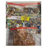 (5) BAGS OF VINTAGE MARBLES