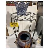 ROBERT ALEWINE SIGNED ART POTTERY LEAF VASE,