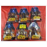 6 STAR WARS FIGURES ON CARDS