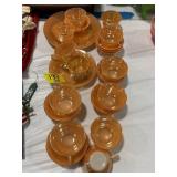 SET OF PEACH FIRE KING GLASS CHINA