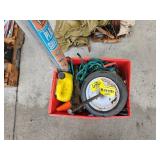KEROSENE CAN, WHEELS, RECEIVER, PLASTIC SHEETING