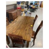 6FT LONG DINING ROOM TABLE W/ 4 MATCHING CHAIRS,