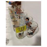 2 ROWS OF CHARACTER GLASSES