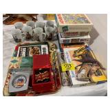 GROUP OF PUZZLES, CASINO QUEEN ORNAMENT, CARD