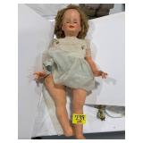 LARGE PLASTIC GIRL DOLL - LEG NEEDS SOME