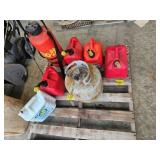 GAS CANS, PROPANE TANK, SPRAYER, LAUNDRY