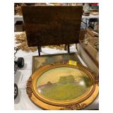 FRAMED WALL ART, WOODEN FOLDING TABLE