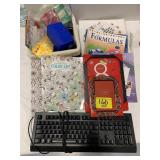 ADULT COLORING BOOKS, KEYBOARD, PICTURE FRAMES,