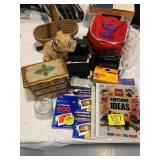 LEGO IDEA BOOK, CHALKWARE DOG, BASKET, SET OF