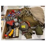 MILITARY BLANKETS, CANTEENS, FLASHLIGHTS, HEAD