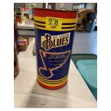 VINTAGE STL BLUES HOCKEY METAL TRASHCAN