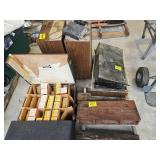 SHELF, TURN TABLE, SLIDE PROJECTOR SLIDES, (2)