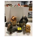 GROUP OF RESIN DOG FIGURES