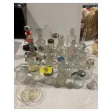 GROUP OF CRUETS, PRESSED GLASS, SHAKERS, TEXACO