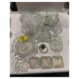 GROUP OF PRESSED GLASS & CRYSTAL OF ALL KINDS