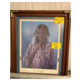 FRAMED NATIVE AMERICAN GIRL PRINT