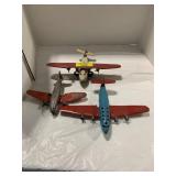 3 ANTIQUE METAL TOY PLANES