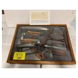 SHOWCASE W/ ANTIQUE GRAUMAN MASTER-WOODWORKER