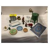 ARCADE TOY WASHER, ANTIQUE DOLL ACCESSORIES OF