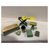 SET OF GREEN & WHITE ANTIQUE ARCADE DOLL