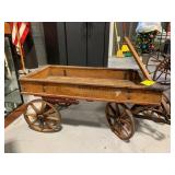 VERY COOL ANTIQUE WOODEN PEERLESS ROLLER WAGON