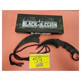 BLACK LEGION WITH 4' CURVED BLADE AND PLASTIC