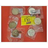 (6) EISENHOWER DOLLAR COINS...1971, 1972, 1972,
