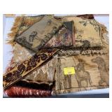 GROUP OF ANTIQUE TAPESTRIES OF ALL STYLES &