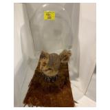GLASS DOME, TAXIDERMY SQUIRREL, ANTIQUE TAPESTRY