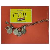 APPROX 7' CHARM BRACELET, STAMPED STERLING ON