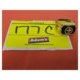 APPROX SZ 14 MEN'S GOLD TONE CROSS THEMED RING,