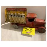 ANTIQUE METALCRAFT COKE TRUCK W/ BOTTLES