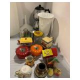 MILK GLASS VASE, ANTIQUE SHAKERS OF ALL KINDS,