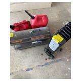 RADIATOR HEATER, GAS CANS, REMINGTON HEATER