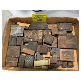 FLAT W/ ANTIQUE PRINTER BLOCKS OF ALL KINDS