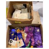 BOX OF ANTIQUE STATE FAIR ANIMAL RIBBONS, BOX OF