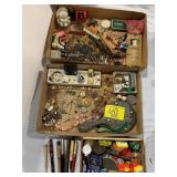3 FLATS W/ COSTUME JEWELRY, SMALL COLLECTIBLES OF