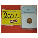 GRADED 1954 LINCOLN WHEAT PENNY