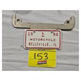 1994 MOTORCYCLE PLATE HOLDER, BELLEVILLE, IL