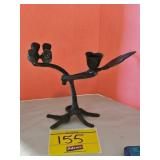 CANDLE HOLDER WITH (2) BIRDS IN A TREE