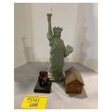 STATUE OF LIBERTY FIGURE, ANTIQUE CARVED WOOD