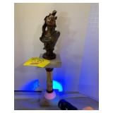 BRONZE? LADY STATUE, ONYX PEDESTAL