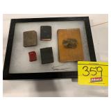 SHOWCASE W/ 5 ANTIQUE MINI BOOKS