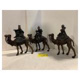 SET OF 3 WISE MEN METAL STATUES MARKED DEPOSE