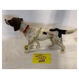 PAINTED CAST IRON POINTER DOG FIGURE